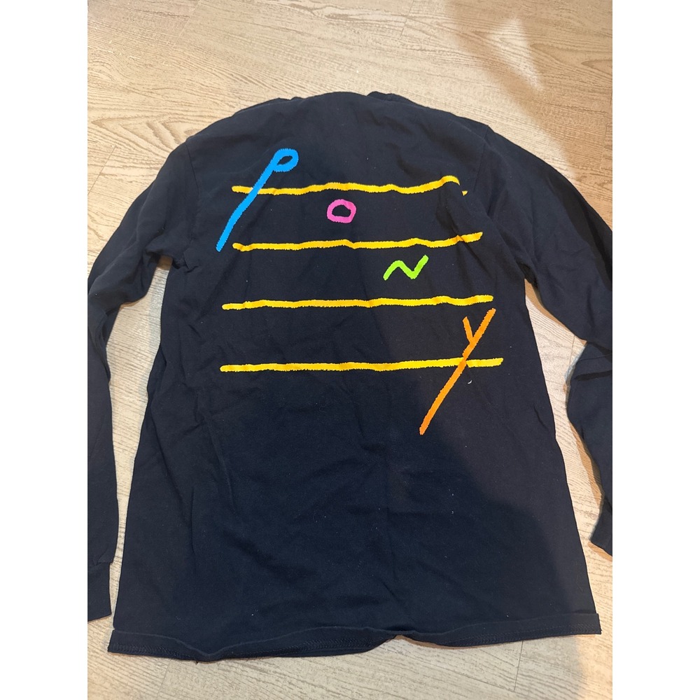 Rex Orange County Pony Tour Long Sleeve T-Shirt Black Small Neon Logo